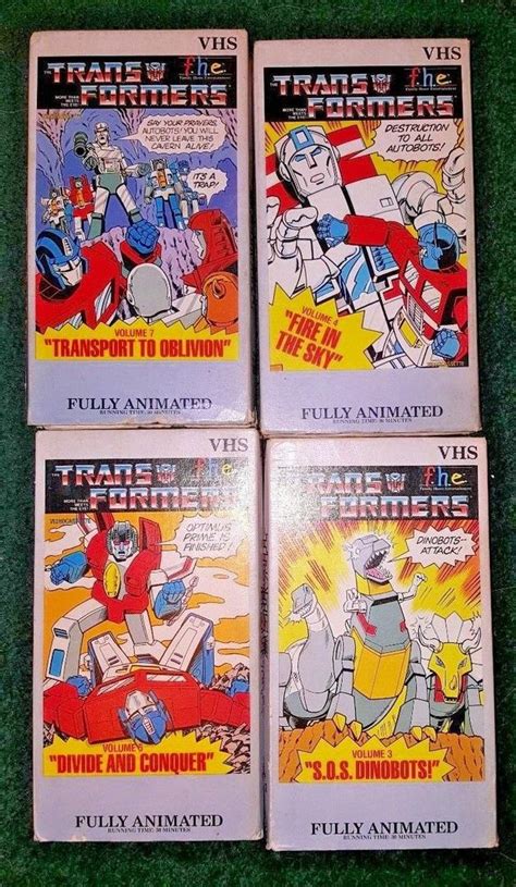 Vintage 1984 Transformers Vhs Tapes~volumes 3 4 5 7~ Very Good