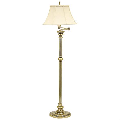 House Of Troy Newport Antique Brass Swing Arm Floor Lamp 84029