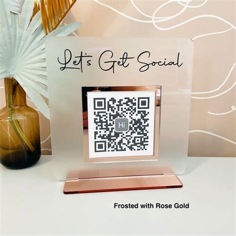 Wood Social Media Sign Printed Single Or Double Qr Code Sign Etsy