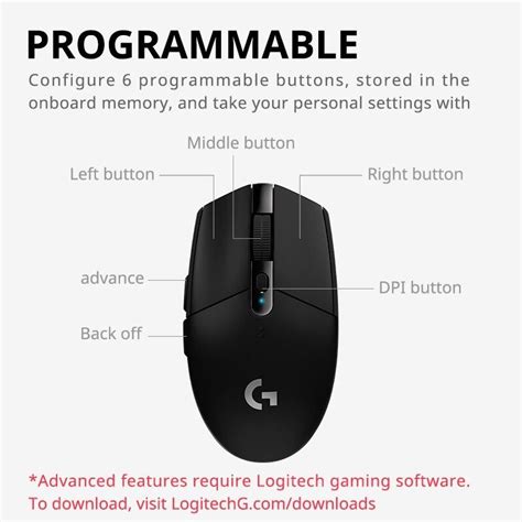 Logitech G304 Wireless Mouse Gaming Esports Peripheral Programmable Office Desktop Laptop Mouse