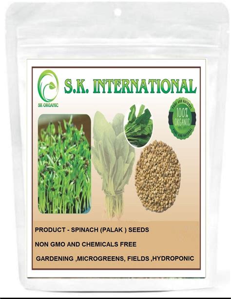 Sk Organic Spinach Palak Seeds For Cultivation Microgreens Garden