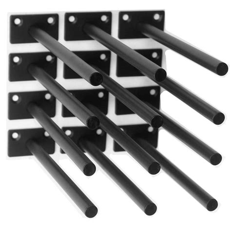 MHMYDZ 12 Pcs 8 Black Solid Steel Floating Shelf Bracket Blind Shelf