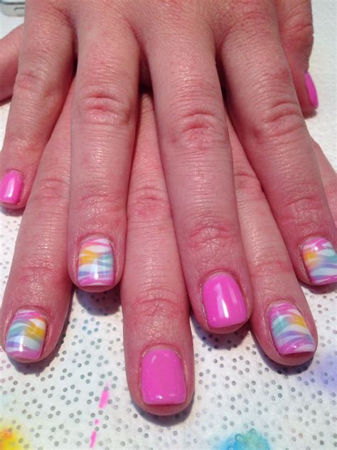 Airbrush Nail Art Pink Spring Nails