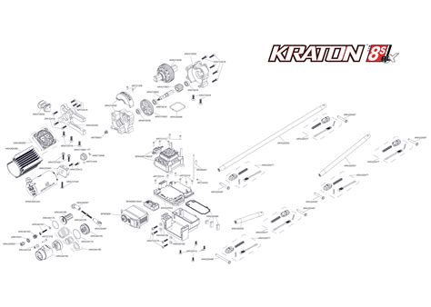Exploded view: Arrma Kraton 8S BLX 1:5 Smart RTR - Pohon | Astra