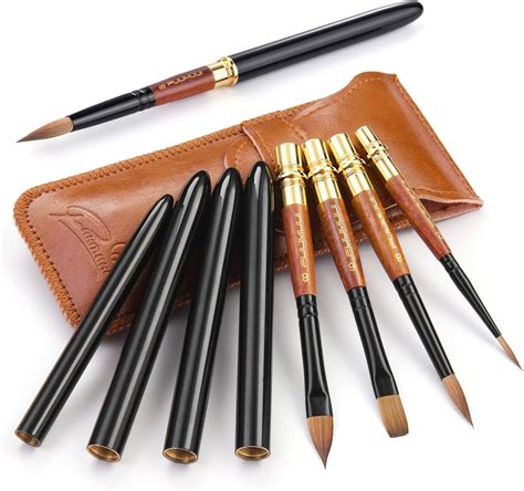 Sable Travel Watercolor Brushes Fuumuui 4pcs Elegant Kolinsky Sable