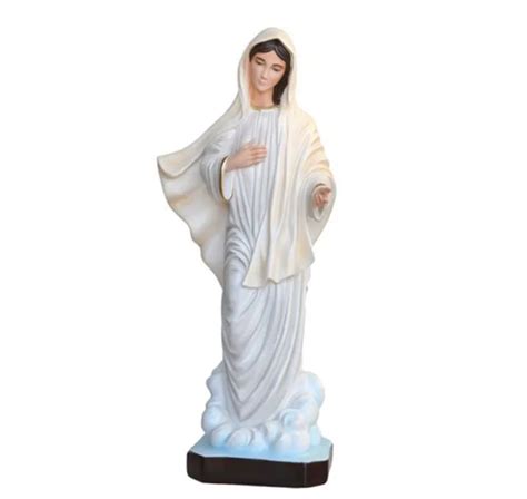 OUR LADY OF Medjugorje Resin Statuen Cm 80 31 50 With Painted Eyes