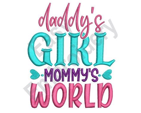 Daddys Girl Machine Embroidery Design Etsy