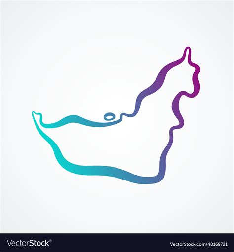 United Arab Emirates Outline Map Royalty Free Vector Image