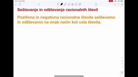 Seštevanje in odštevanje racionalnih števil YouTube