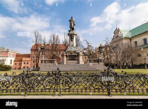 Monument To Adam Mickiewicz Warsaw Poland Stock Photo Alamy