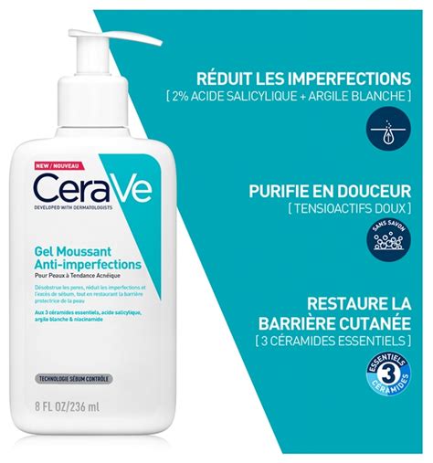 Cerave Acn Gel Moussant Anti Imperfections Ml L Acide