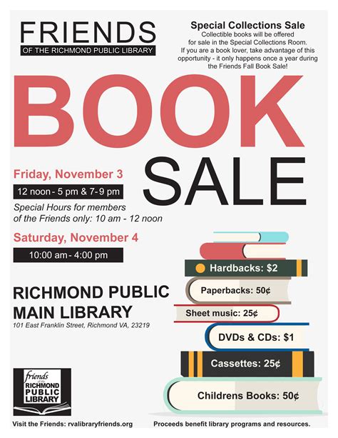 Fall 2017 Book Sale - Friends of The Richmond Public Library Friends of ...