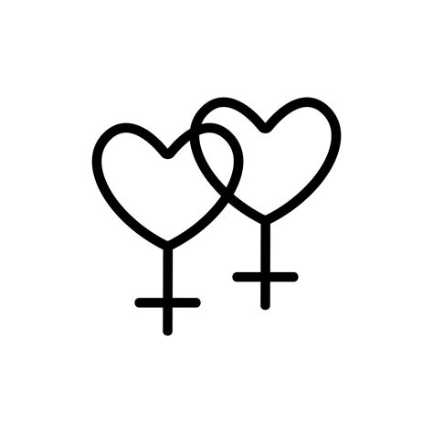 Same Sex Marriage Icon Vector Isolated Contour Symbol Illustration