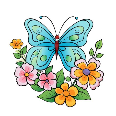 Flower Butterfly Coloring Pages Coloring Pages Mimi Panda