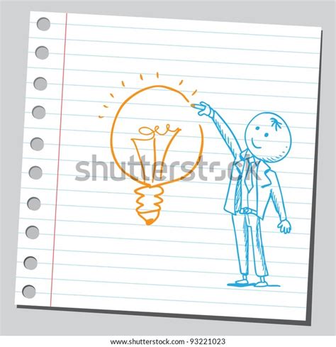 Businessman Drawing Lightbulb Stock Vector Royalty Free