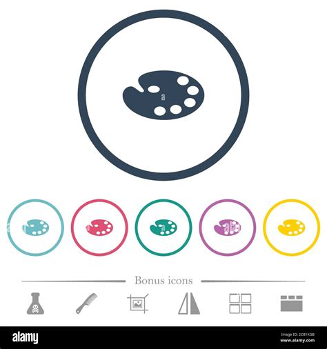 Color Palette Flat Color Icons In Round Outlines 6 Bonus Icons