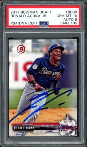 Ronald Acuna Autographed Signed 2017 Bowman Draft Rookie Card BD39