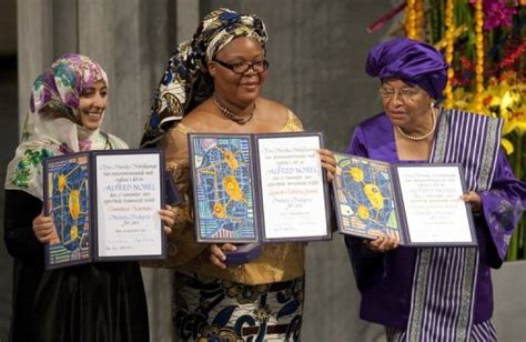 Three women receive Nobel Peace Prize