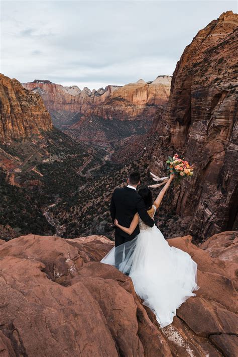 Zion National Park Elopement Utah Adventure Wedding Inspiration The Hearnes Adventure