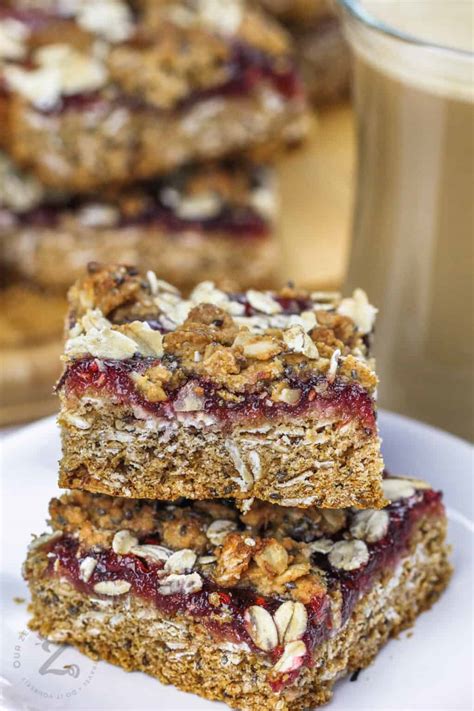 Raspberry Oat Bars10 Minute Prep Our Zesty Life