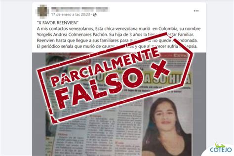 Noticia Sobre Muerte De Mujer Venezolana En Colombia Es De Hace Más De