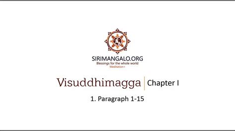 Visuddhimagga The Path Of Purification 1 Youtube