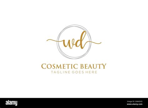 Wd Feminine Logo Beauty Monogram And Elegant Logo Design Handwriting