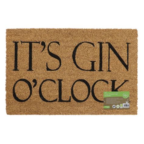 Gin O Clock Latex Coir Doormat X Cm Jvl Homeware Solutions