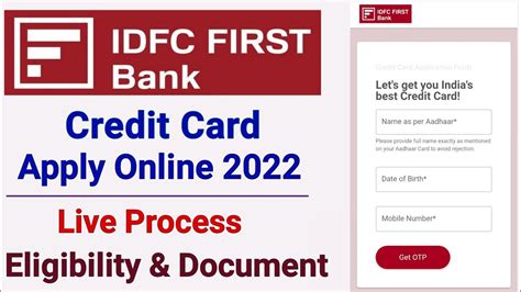 Idfc First Bank Credit Card Apply Online How To Apply Idfc First Bank