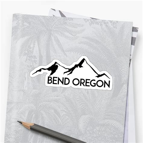 "BEND OREGON Mountain Skiing Ski Snowboard Snowboarding" Sticker by ...