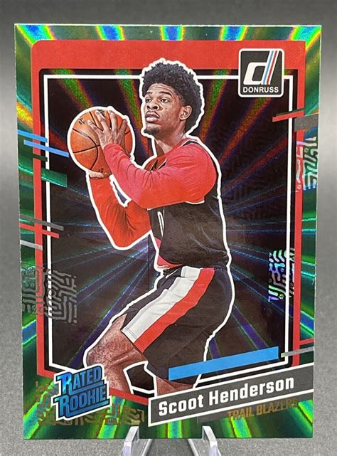 Panini Donruss Rated Rookie Holo Green Laser Scoot Henderson