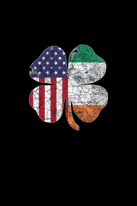 St Patricks Day Irish American Flag Ireland Shamrock Digital Art By