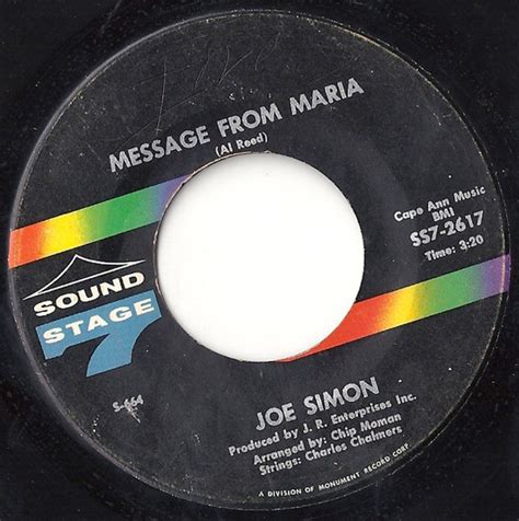 Joe Simon Message From Maria I Worry About You 1968 Vinyl Discogs