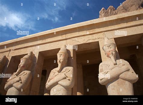 Osirian Statues At Mortuary Temple Of Queen Hatshepsut Djeser Djeseru