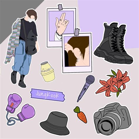 Bts Jungkook Sticker Pack In 2021 Bts Jungkook Cute Stickers