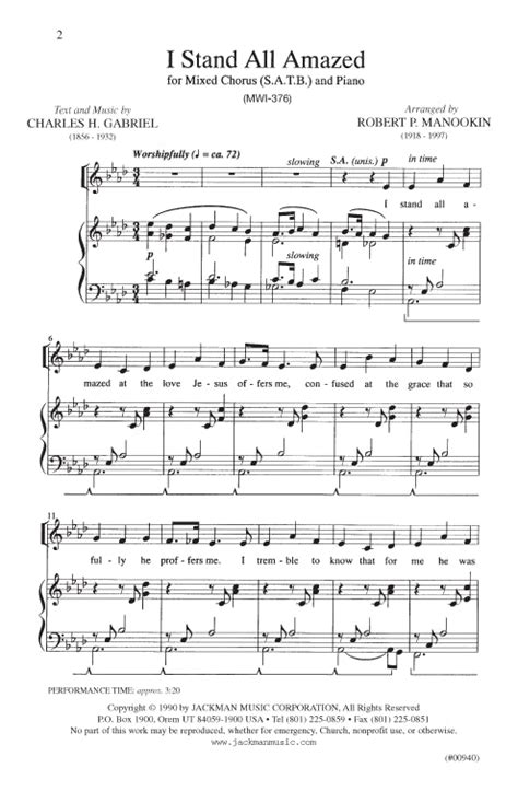 I Stand All Amazed Satb Manookin — Jackman Music