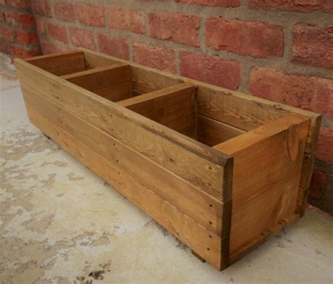 Garden Herb Trough With Dividers Wooden Sections Planter Heavy Duty