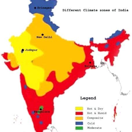 Climate Zones Map Of India