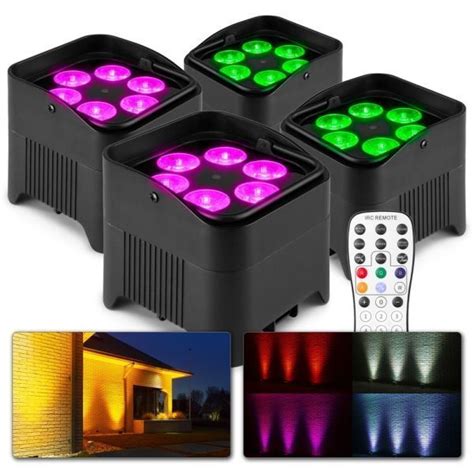 Beamz Bbp S Set Van Accu Uplights Met W Led S En Draadloze Dmx