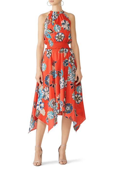 Josie Floral Halter Hankerchief Dress Hankerchief Dress Dresses