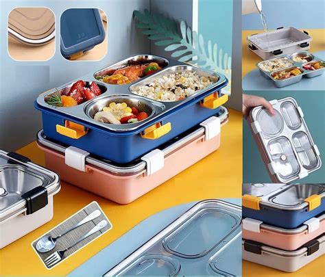 Gadhiya Impex Stainless Steel Disposable Lunch Box Compartment Size