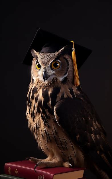 Premium AI Image A Wise Owl With A Graduation Cap On His Head