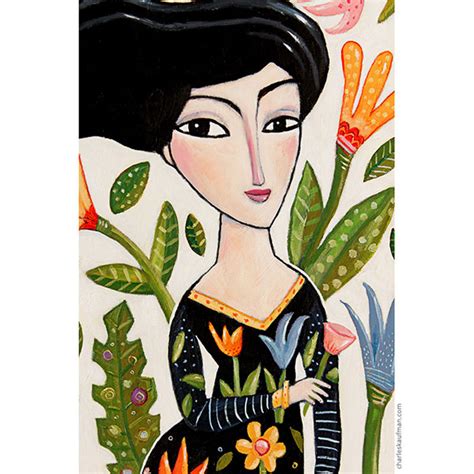 Originale Kunst Von Charles Kaufman Woman With Flowers