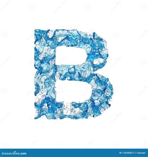 Alphabet Letter B Uppercase Liquid Font Made Of Blue Transparent Water