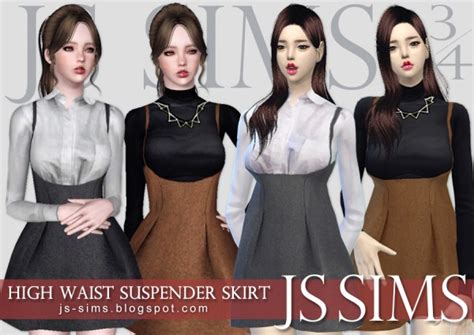 Js Sims 4 High Waist Suspender Skirt • Sims 4 Downloads