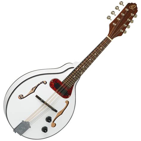 Disc Ortega A Style Magnetic Pickup Mandolin Gloss White At Gear4music