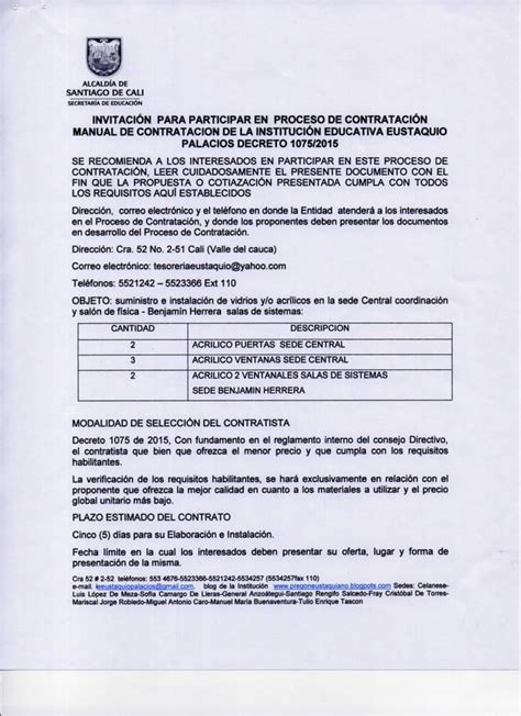 Invitaci N Suministro E Instalaci N De Vidrios Y O Acrilicos Pdf