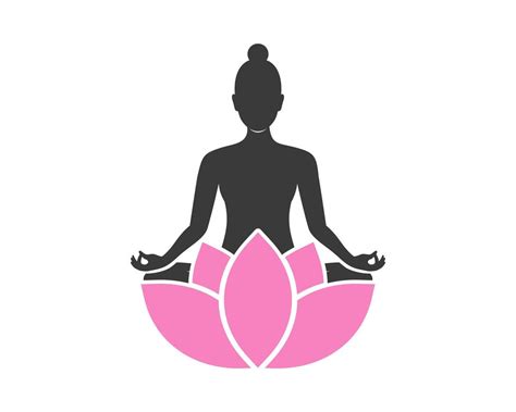 Yoga human with pink flower 11574361 Vector Art at Vecteezy