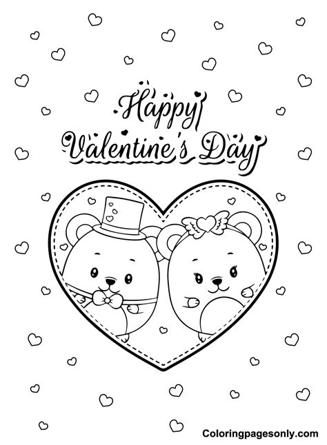 Valentines Day Cards Coloring Pages Printable For Free Download