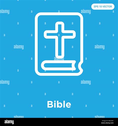 Biblia Icono Vectorial Aislado Sobre Fondo Azul Señal Y Símbolo Imagen